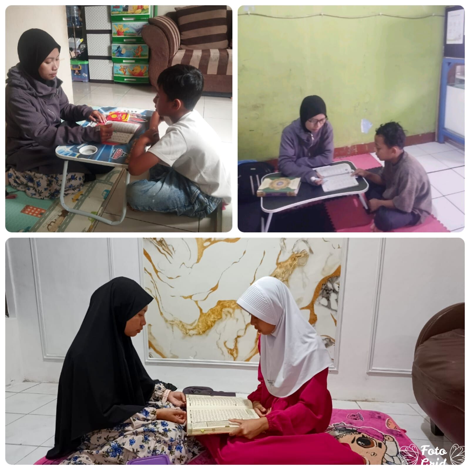 Guru Ngaji membimbing santri secara personal di rumah