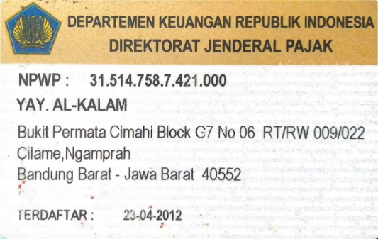 NPWP Yayasan Al Kalam